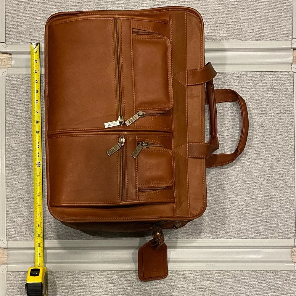 Claire Chase Leather Briefcase With Strap